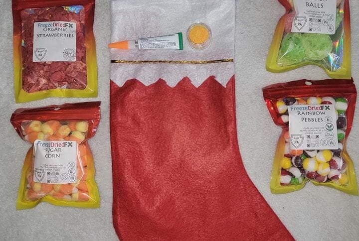 Traditional Stocking with Freeze Dried Candy
